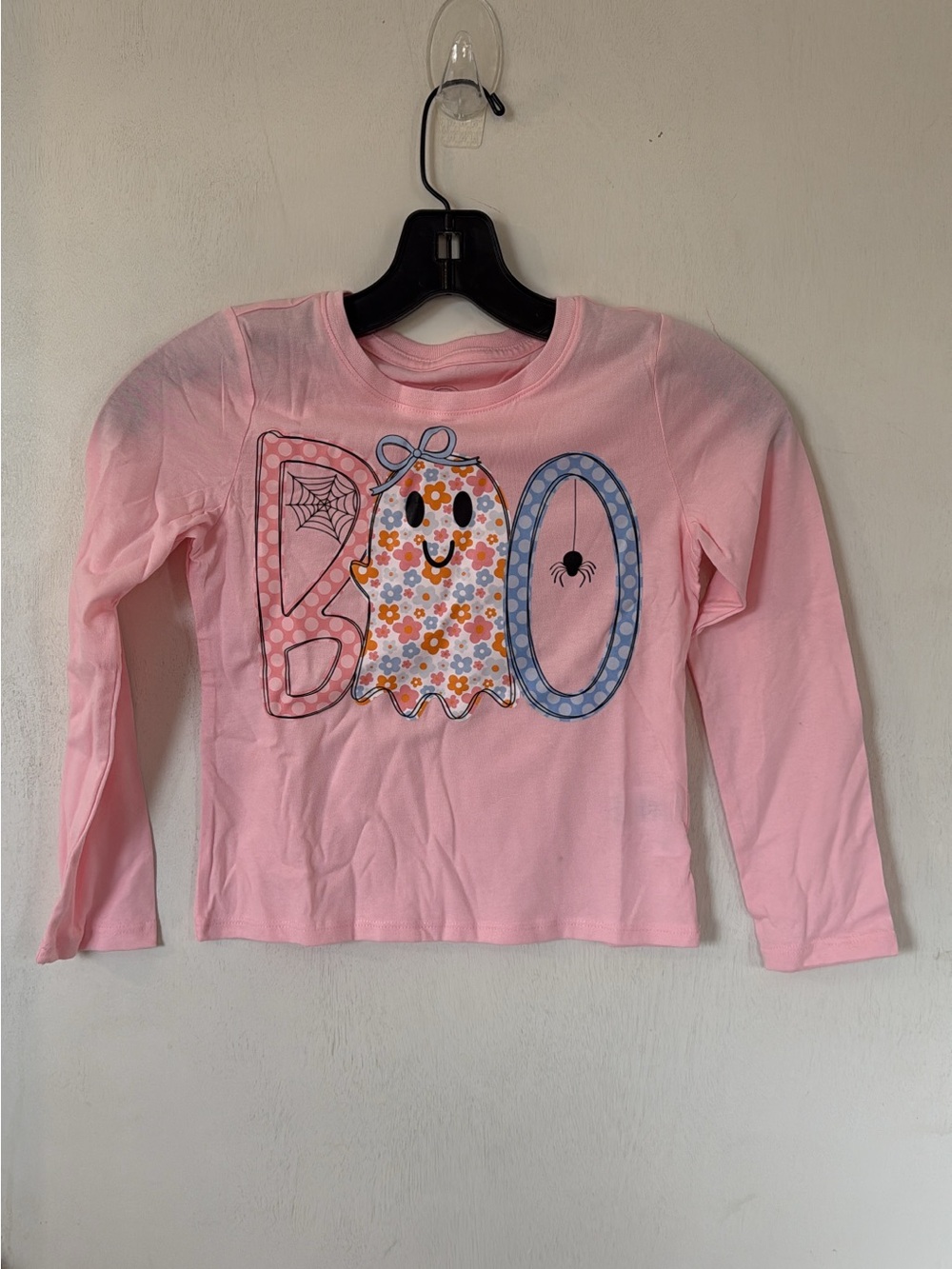 Pink Halloween 'Boo' Long Sleeve Tee for Kids